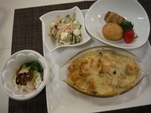 こんにゃくグラタン・肉巻きこんにゃく・こんにゃくサラダ・こんにゃくそうめん